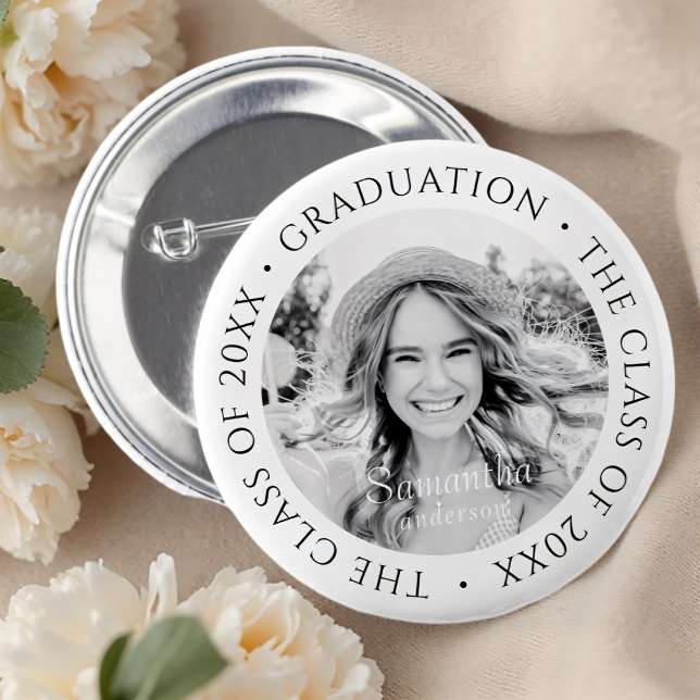 Graduation The Class of 20XX Modern Simple Photo Button (Creator Uploaded)