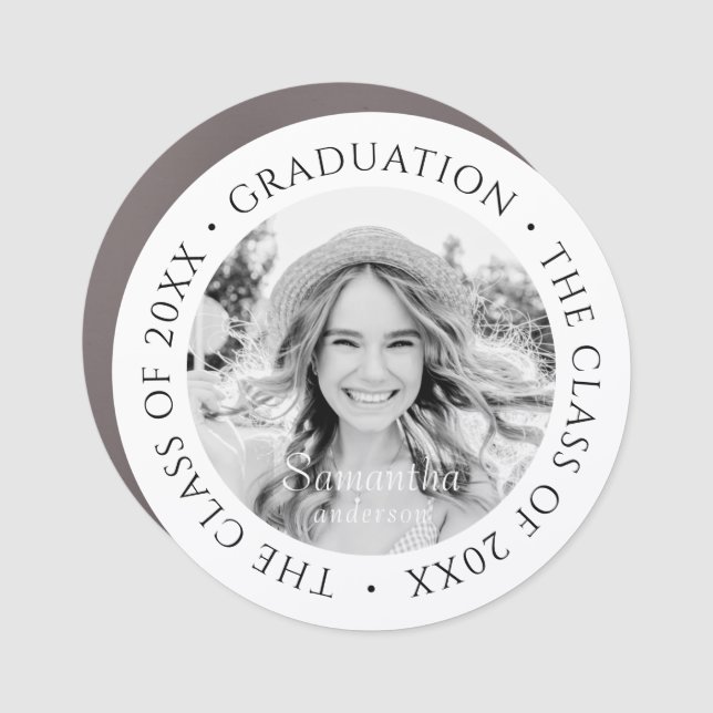 Graduation The Class of 20XX Modern Simple Photo Car Magnet (Front)