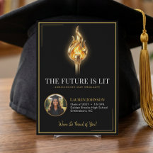 Graduation The Future is Lit Black & Gold Match