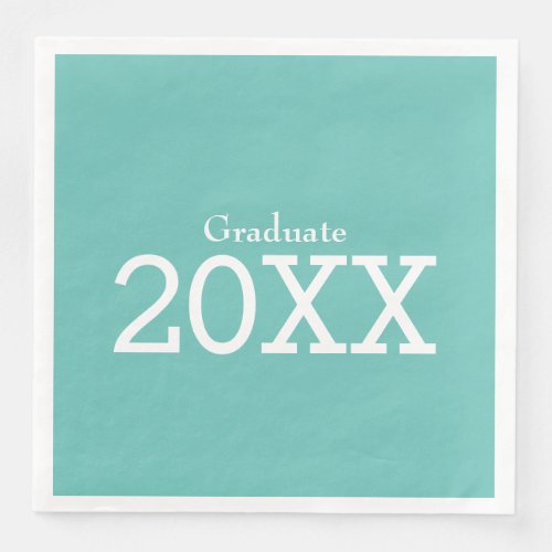 Graduation Theme Aqua Paper Napkin