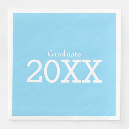 Graduation Theme Light Blue Paper Napkin