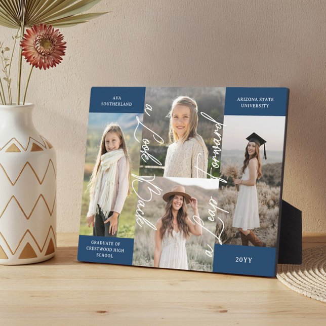 Graduation Then & Now Grad Photo Collage Keepsake Plaque (Graduation Then & Now Grad Photo Collage Keepsake Plaque)