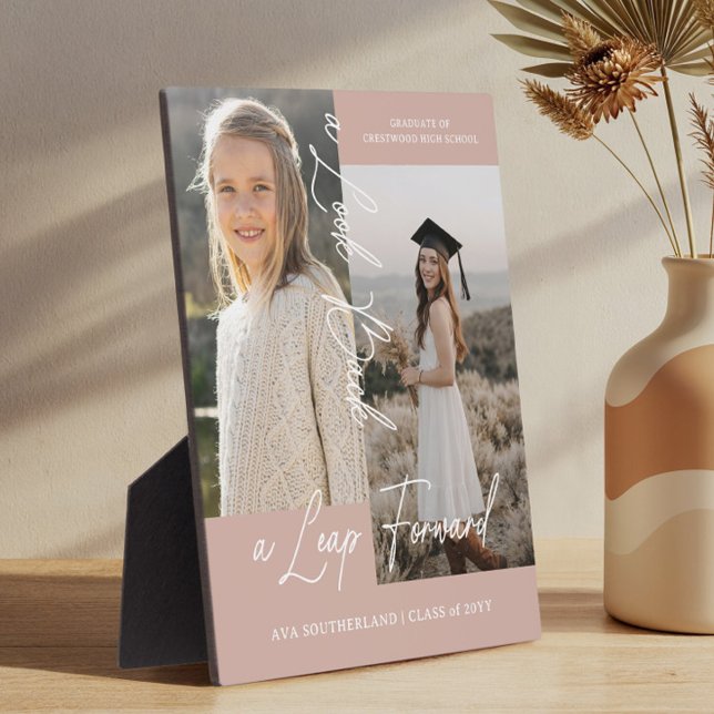 Graduation Then & Now Grad Photo Collage Keepsake Plaque (Graduation Then & Now Grad Photo Collage Keepsake Plaque)