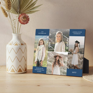 Graduation Then & Now Grad Photo Collage Keepsake Plaque