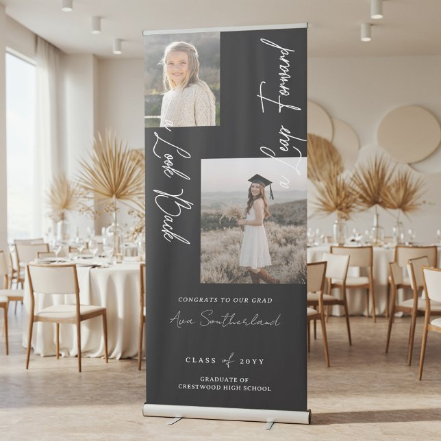 Graduation Then & Now Photo Collage Welcome Party Retractable Banner (Graduation Then & Now Photo Collage Welcome Party Retractable Banner)