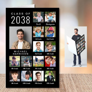 Graduation Through The Years Photo Collage Jumbo Card