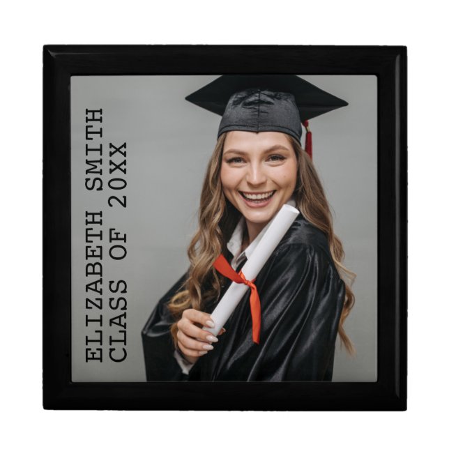 Graduation Time Capsule Photo Wood Keepsake Box (Front)
