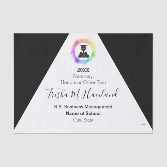 Graduation Tissue Paper Black and White HAMbyWG (Front)