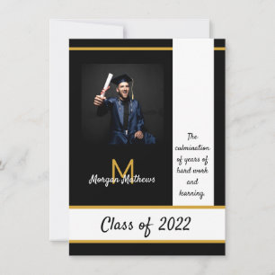 Graduation Traditional Black Invitation