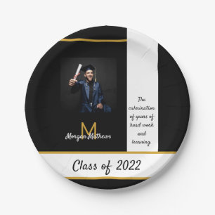Graduation Traditional Black Paper Plates