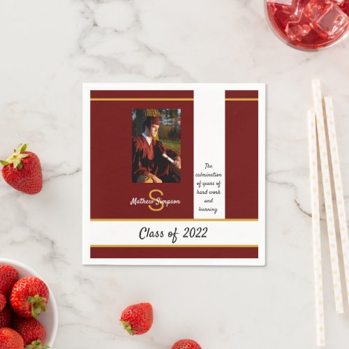 Graduation Traditional Dark Red Napkins