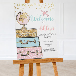 Graduation Travel Suitcase Welcome Sign Poster