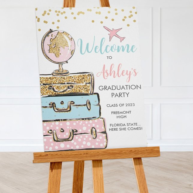 Graduation Travel Suitcase Welcome Sign Poster (Creator Uploaded)