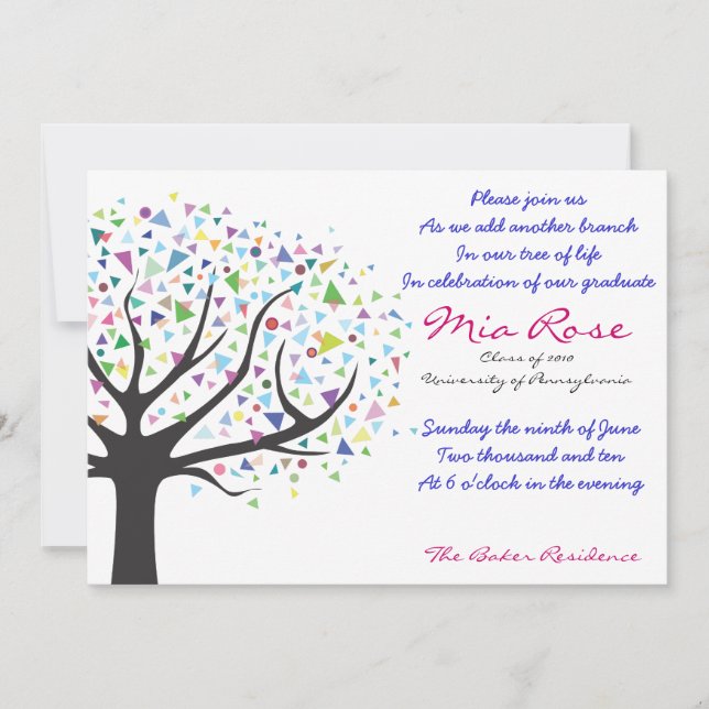 Graduation Tree of Life Invitation Class of 2010 (Front)