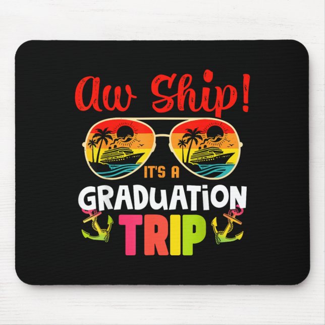 Graduation Trip Retro Summer Sunset Beach Matching Mouse Pad (Front)