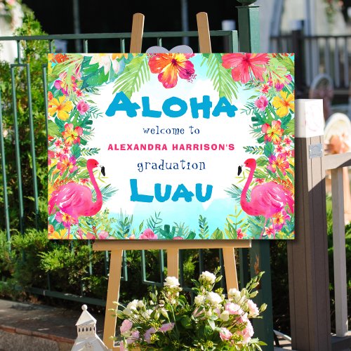 Graduation Tropical Aloha Luau Party Welcome Sign