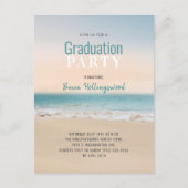 Graduation Tropical  Beach Theme Party Invitation Postcard (Front)
