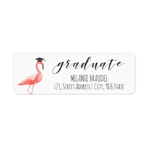 Graduation tropical return address label