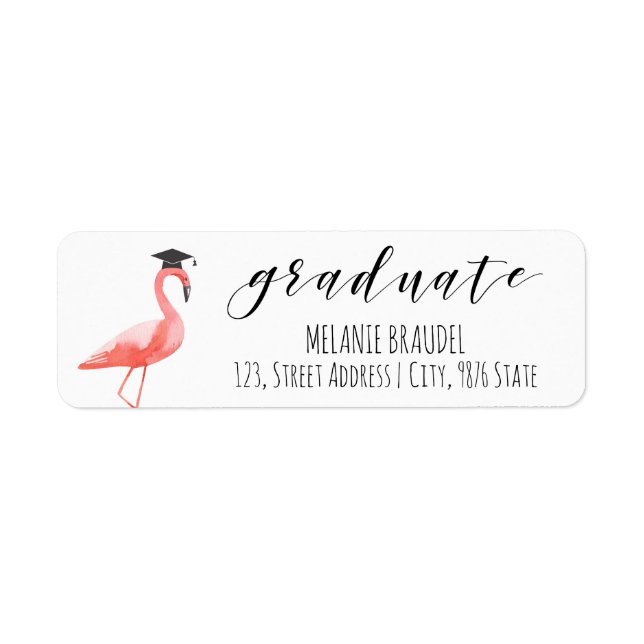 Graduation tropical return address label (Front)