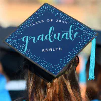 Blue Graduation Cap Topper