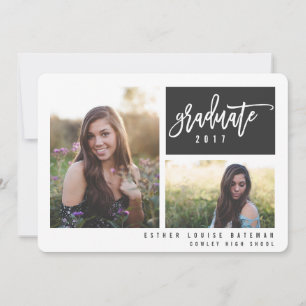 GRADUATION TWIN PHOTO-WITH WORKING PHOTOGRAPHS ANNOUNCEMENT