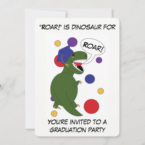 Graduation Tyrannosaurus Rex Custom Personalize Invitation
