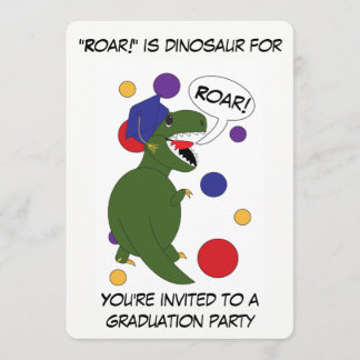 Graduation Tyrannosaurus Rex Custom Personalize Invitation