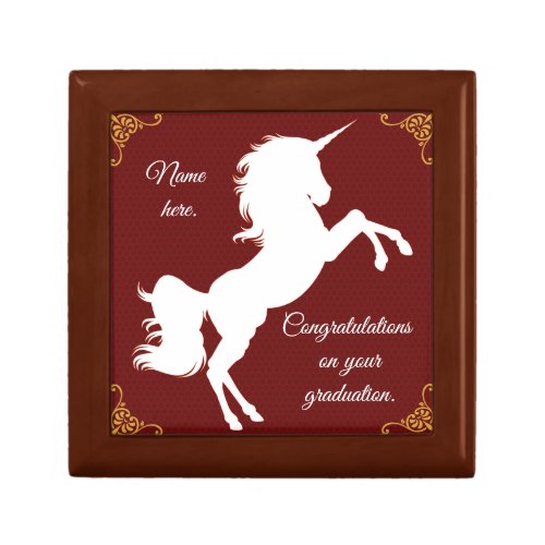 Graduation Unicorn Keepsake Box