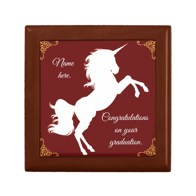 Graduation Unicorn Keepsake Box (Front)