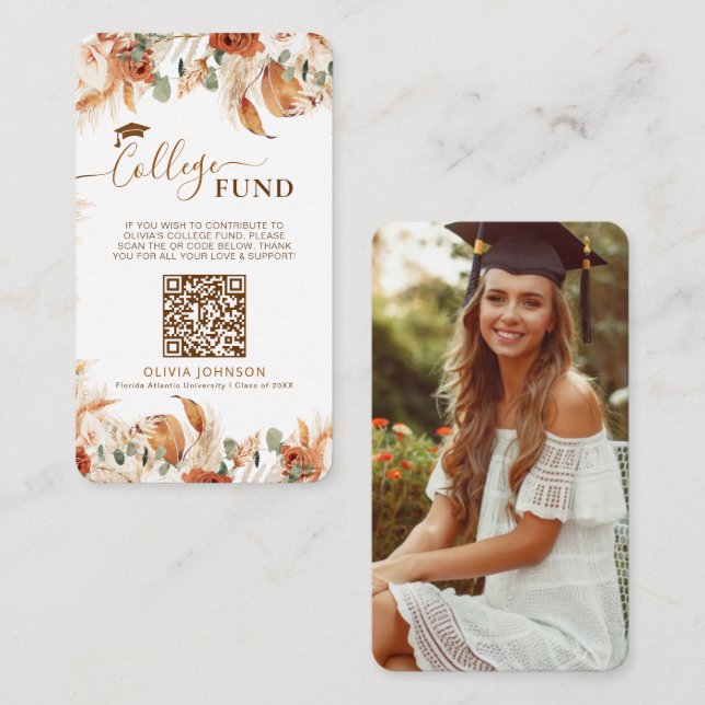 Graduation Venmo College Fund QR Code Enclosure Card Graduation Venmo College Fund QR Code Enclosure Card