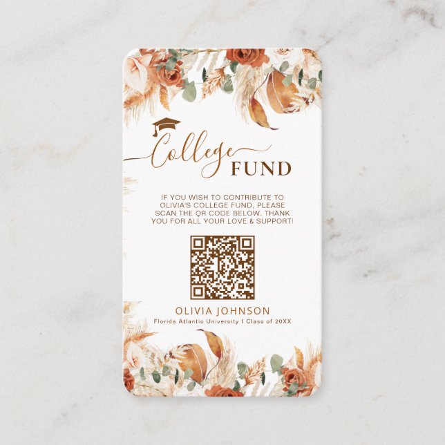 Graduation Venmo College Fund QR Code Enclosure Card