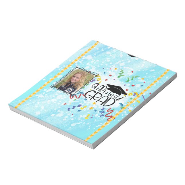 Graduation w Photo Candy Bar Wrapper Party Favors Notepad (Rotated)
