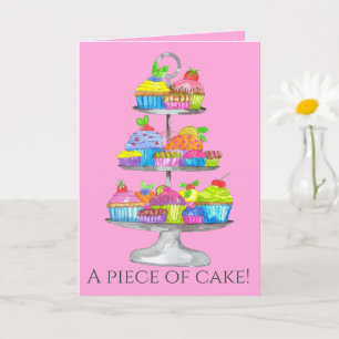 Graduation Watercolor cupcakes Card