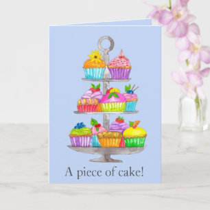 Graduation Watercolor cupcakes Card
