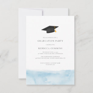 Graduation Watercolor Minimalist 2026 Grad Party Invitation
