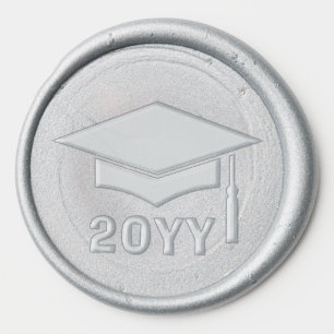 Graduation wax seal with cap and year sticker