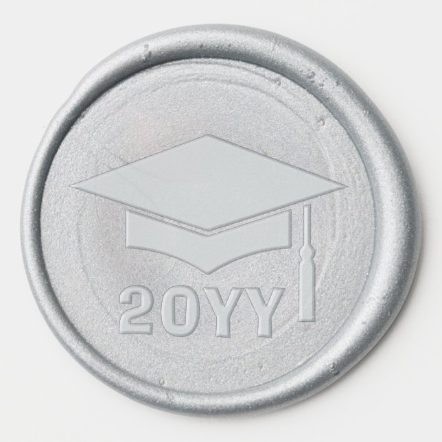 Graduation wax seal with cap and year wax seal sticker (Front)