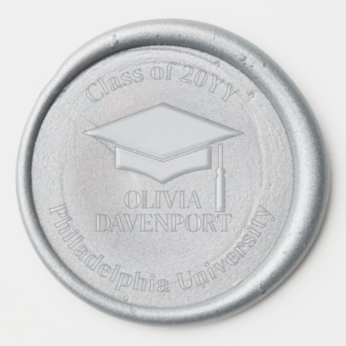 Graduation wax seal with cap and year wax seal sticker