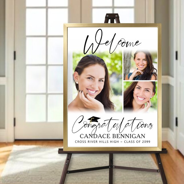 Graduation Welcome 3 Photos Script Congratulations Poster (Creator Uploaded)