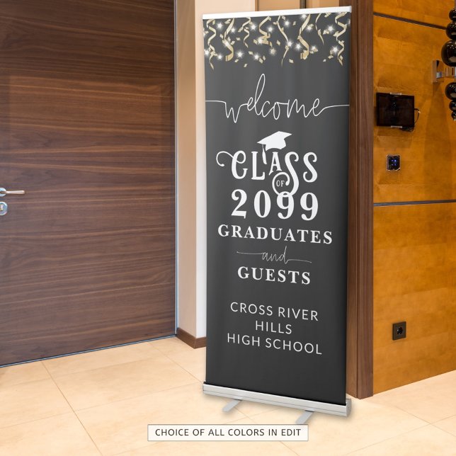 Graduation Welcome Class Year Streamers Custom Retractable Banner (Creator Uploaded)