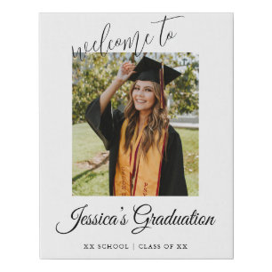 Graduation Welcome Photo Party Faux Canvas Print