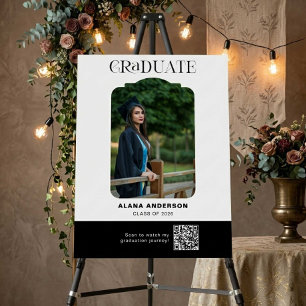 Graduation Welcome Photo QR Code Video Modern Foam Board