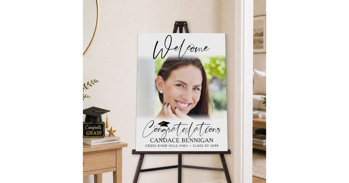 Graduation Welcome Photo Script Congratulations Foam Board | Zazzle