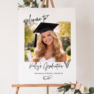 Graduation Welcome Sign Template, Editable Graduat