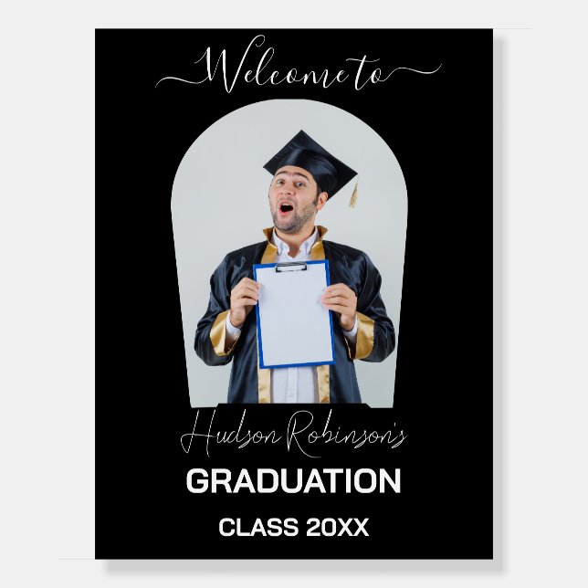 Graduation Welcome Sign Template, Photo Graduation (Front)