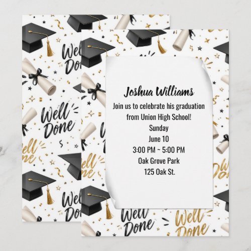 Graduation Well Done Design Invitation