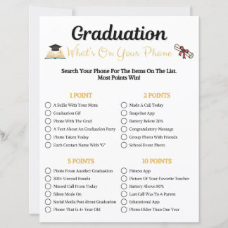 Graduation What's On Your Phone Game