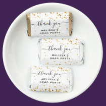 Graduation white gold glitter dust thank you hershey's miniatures