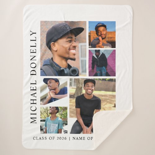 Graduation White Trendy 6 Photo Collage