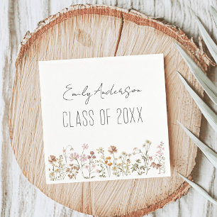 Graduation Wildflower Modern Boho Chic Napkins